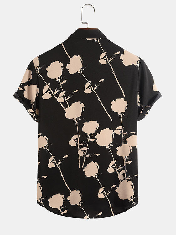 Hawaiian Flower Full Print Beach Shirt