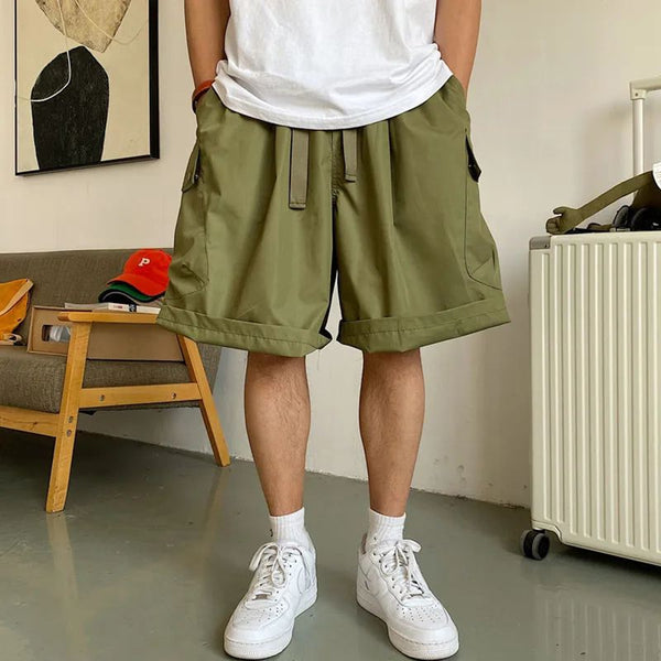 Men's Harajuku Japanese street retro loose hip-hop shorts