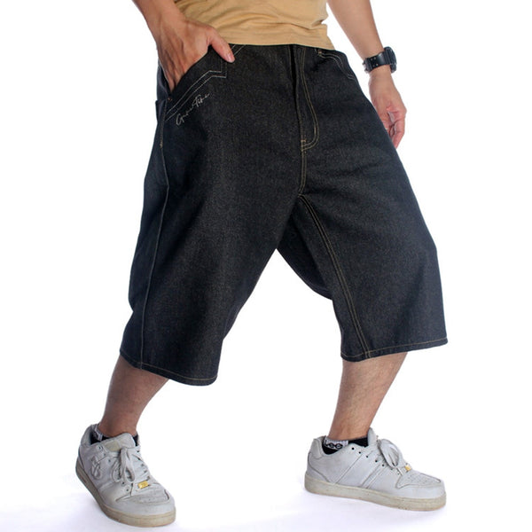 Men's Hip Hop Embroidered Slim Cropped Pants