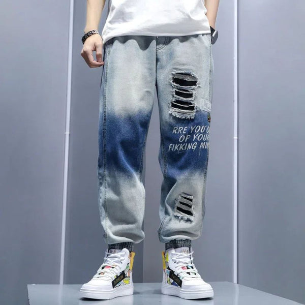 Men's Harajuku Print Jeans