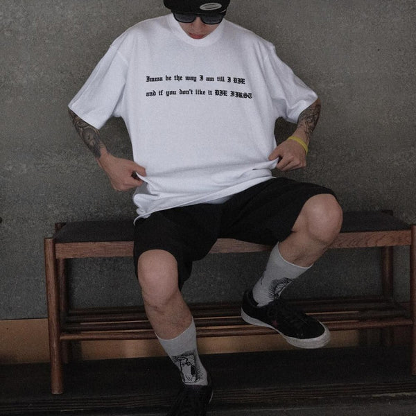 Mens American Street Harajuku Retro T-shirt
