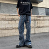 Y2K American style zipper design niche functional men's jeans