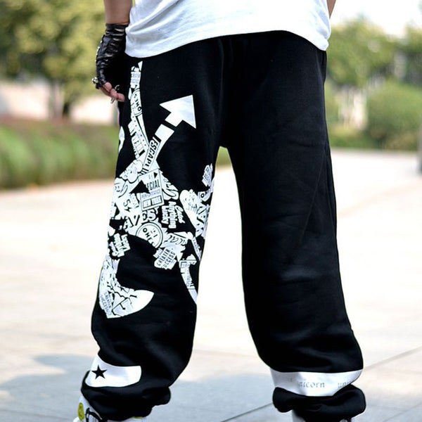 Trendy men's street hip-hop printed sweatpants