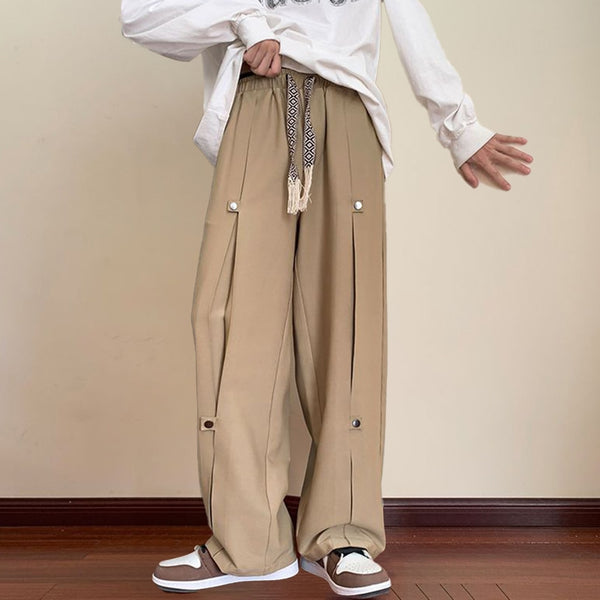 Niche design high-end solid color drape men's casual pants