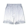 Men's court retro style short-sleeved shirt shorts printed two-piece set