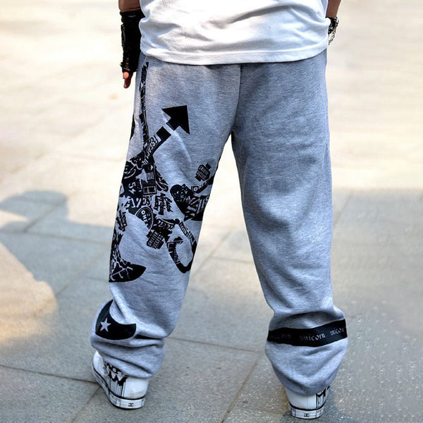 Trendy men's street hip-hop printed sweatpants