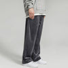 Plus Size Velvet Drawstring Solid Color Men's Casual Pants