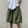 High Street Large Pocket Straight Design Workwear Men's Cropped Pants