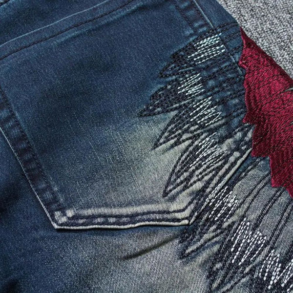 Men's Vintage Embroidered Loose Jeans