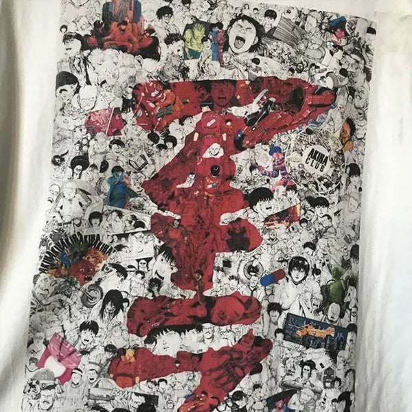 Mens Japanese Printed Casual Cotton T-shirt