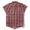 men's loose vest lapel plaid shirt