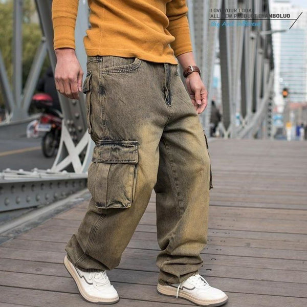 Men's Casual Multi-Pocket Cargo Jeans