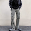 Men's three-dimensional pocket functional street overalls