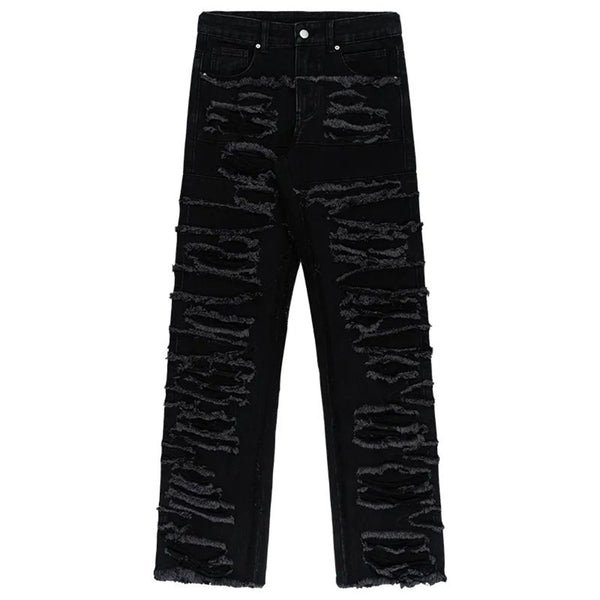 Men's High Street Hip Hop Ripped Straight Jeans