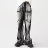 Y2k new niche design gradient stitching washed men's jeans