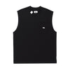 Japanese casual embroidered round neck pure cotton vest