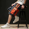 Contrasting color pocket high waist straight sports men's overalls
