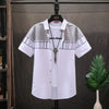 Men's Patchwork Colorblock Short Sleeve Shirt