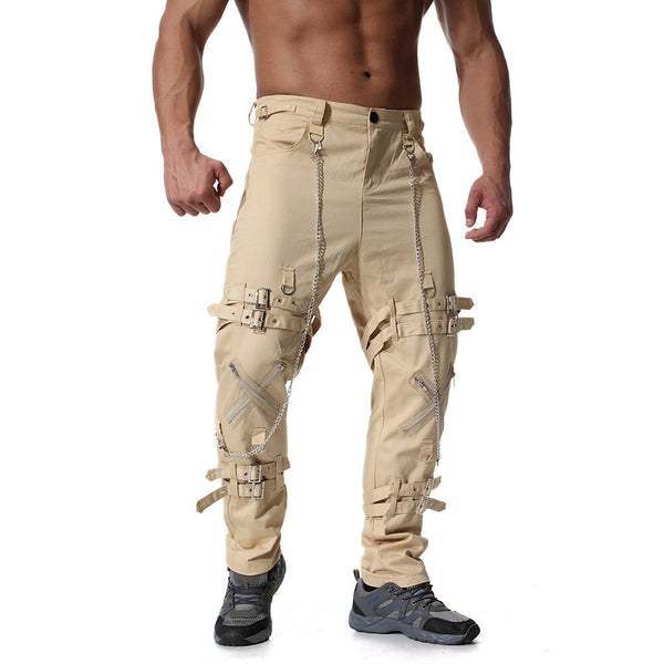 Men's Street Rock Hip Hop Ribbon Cargo Pants