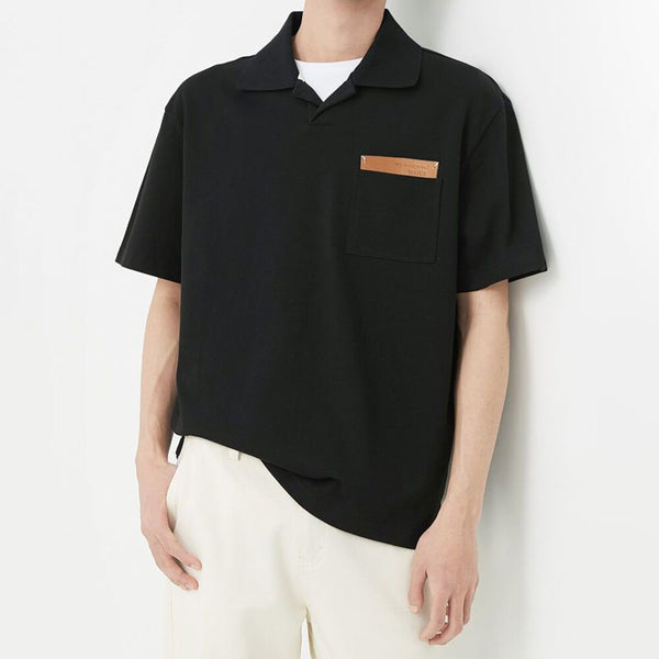 Summer men's casual color contrast short-sleeved POLO shirt
