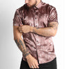 New Street Fashion Trend 3D Printing Casual Slim Fit Men's Short Sleeve Shirt