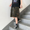 Summer High Street Washed Old Design Tight Waist Camouflage Cropped Pants