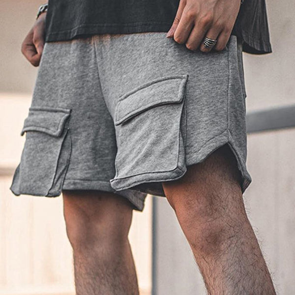 Men's Harajuku Street Hip Hop Solid Color Loose Wide Leg Shorts