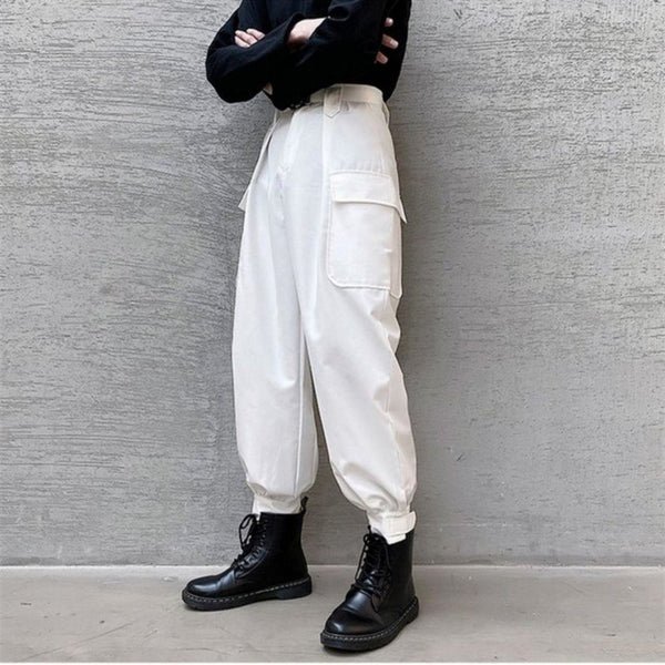 Men's retro multi-pocket patchwork casual overalls