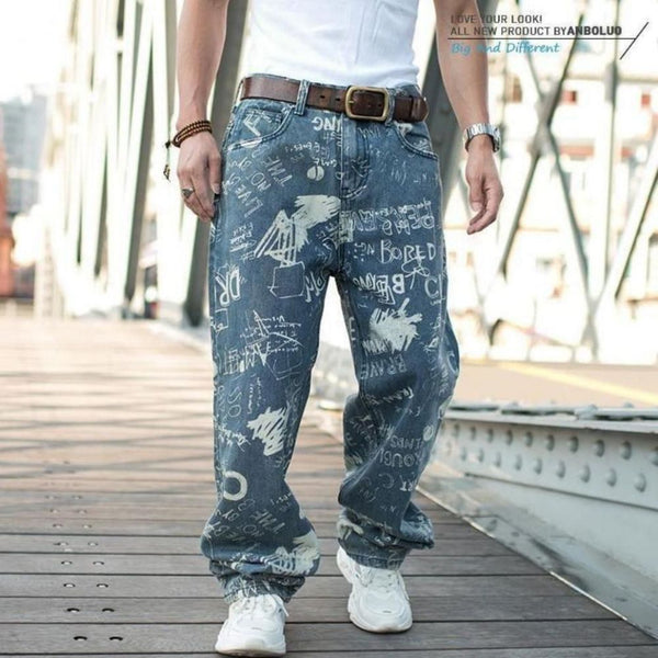Men's Graffiti Loose Jeans