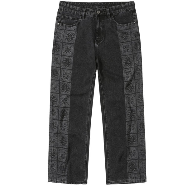 Men's Paisley Panel Printed Straight Jeans