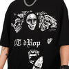Street Style Hip Hop Chicano Graffiti Print T-Shirt