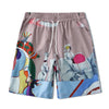 Casual men's printed short-sleeved cardigan shorts two-piece set