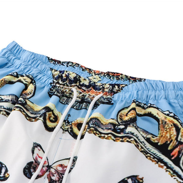 Loose Casual Printed Shirt Shorts Men's Two-Piece Set