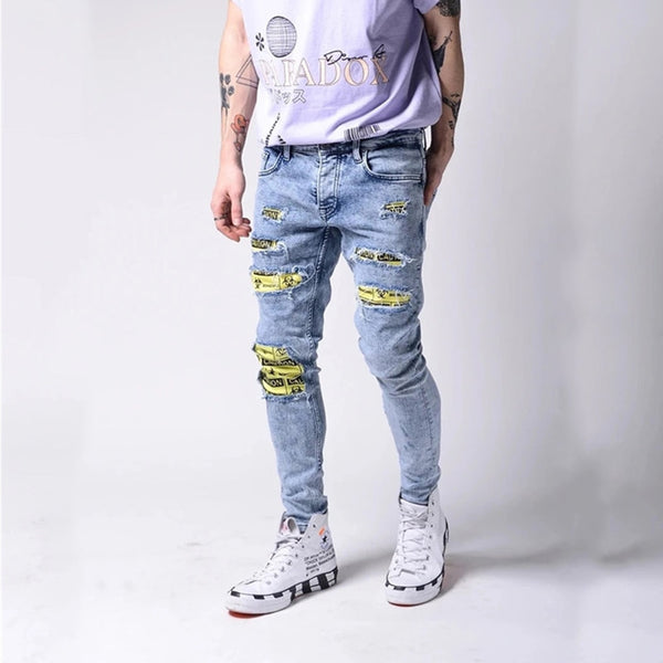 Men's Casual Slim High Street Ripped Jeans