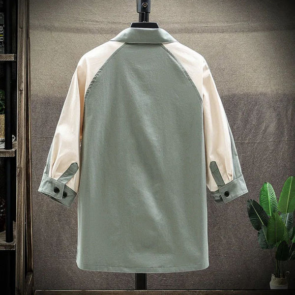 Men's Workwear Panel Color Contrast Shirt