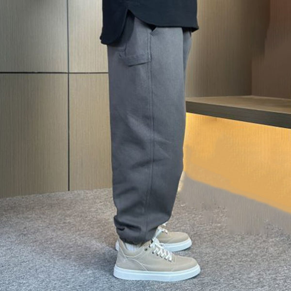 Trendy Men's Loose Slim Design Solid Color Tunic Harem Pants