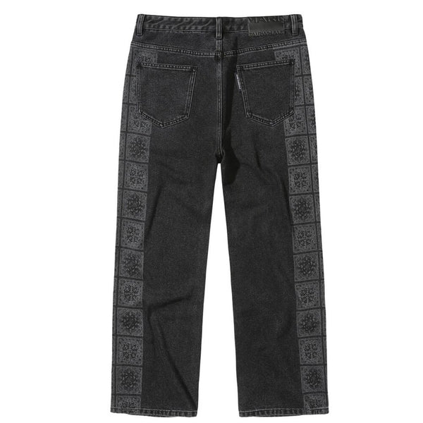 Men's Paisley Panel Printed Straight Jeans