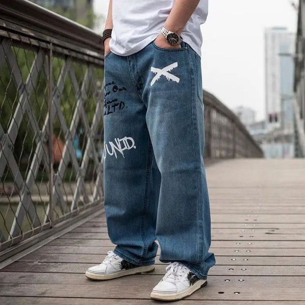 Men's Oversized Street Embroidery Jeans
