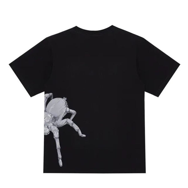 Men's Gothic Street Print Spider T-Shirt