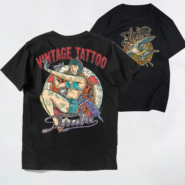Mens Rock Biker Printed Cotton T-shirt