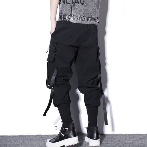 Men's high street new trendy black slim overalls