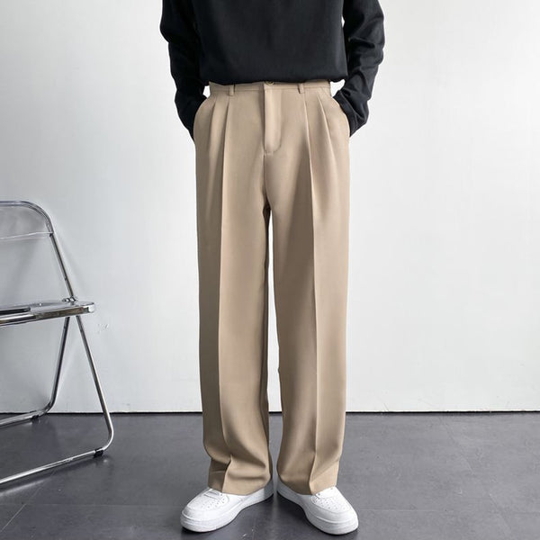 Men's solid color loose wide leg pants