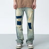 High Street Tide Brand American Retro Men's Jeans With Old Patches