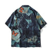 Mid-length retro loose all-match men's floral shirt