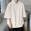 Men's lapel texture casual simple polo shirt