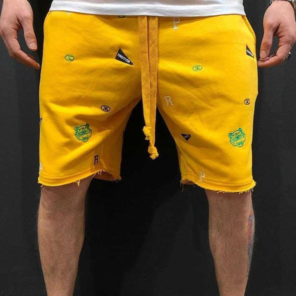 Harajuku street hip hop solid color drawstring men's shorts