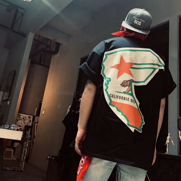 Harajuku Gangstar West Coast Loose Hip Hop Men's T-Shirt