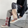 Men's Patchwork Contrast Drawstring Wide-Leg Pants