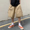 High Street Large Pocket Straight Design Workwear Men's Cropped Pants