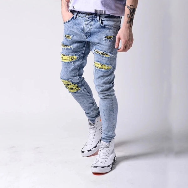 Men's Casual Slim High Street Ripped Jeans